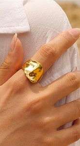 Rya 18K Gold Plated Irregular Ring - Gold
